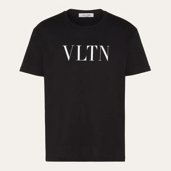 Fair Men’s Size  X-large Valentino Garavani VLTN Logo Cotton Tee In Black/White - Picture 2 of 13